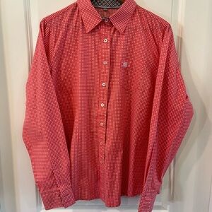 Cinch Kids Red Geometric Button Down Shirt